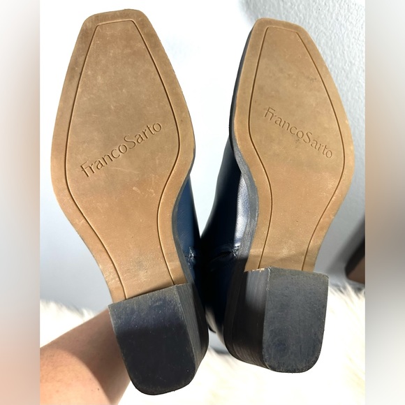 Franco Sarto Ladies Forta Square Toe Ankle Boots Vegan Leather Blue Size 8 EUC - Picture 8 of 9